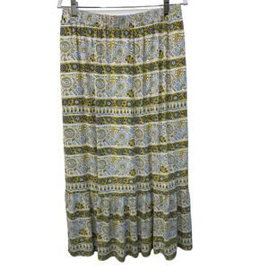 Lane Bryant Maxi Skirt Floral Print Bohemian Multicolor Pull On Broom Boho 10 12
